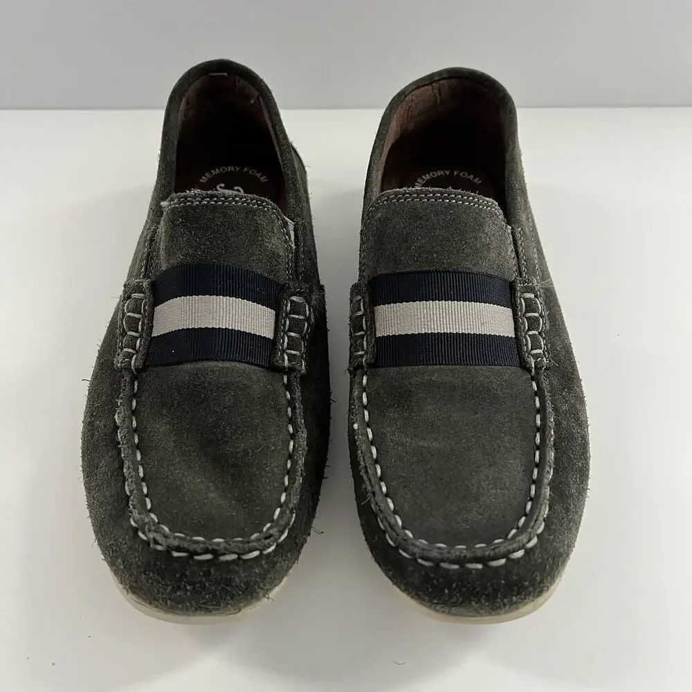 Florsheim Jasper JR Gray Suede Strap Kids Loafer 2.5M Slip-On Comfort Shoe 16680
